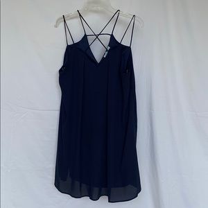 Navy cross front dress